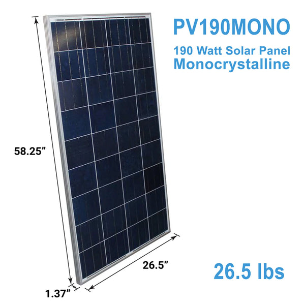 AIMS Power 190 Watt Solar Panel Monocrystalline