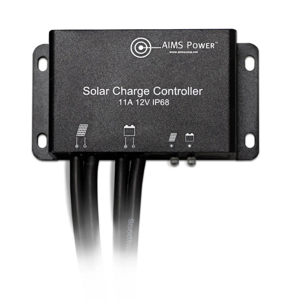 AIMS Power Solar Charge Controller Waterproof 11 Amps with Cables