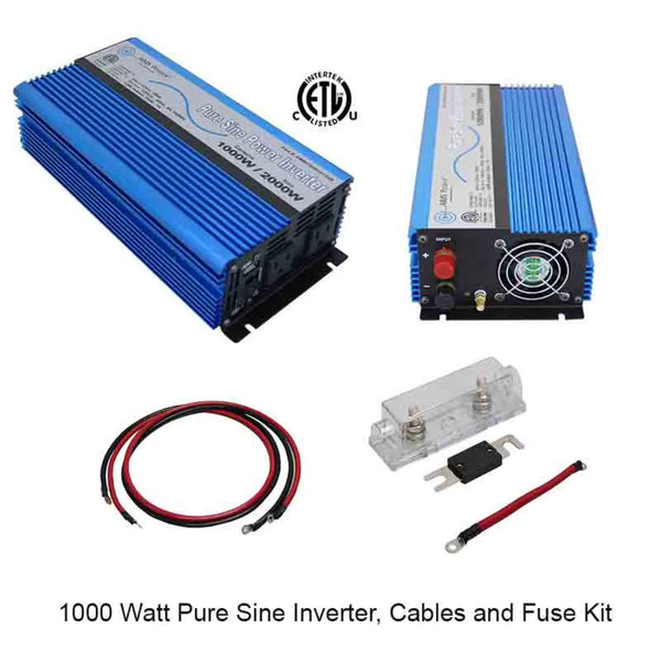 AIMS Power 1000 Watt Pure Sine Power Inverter Kit