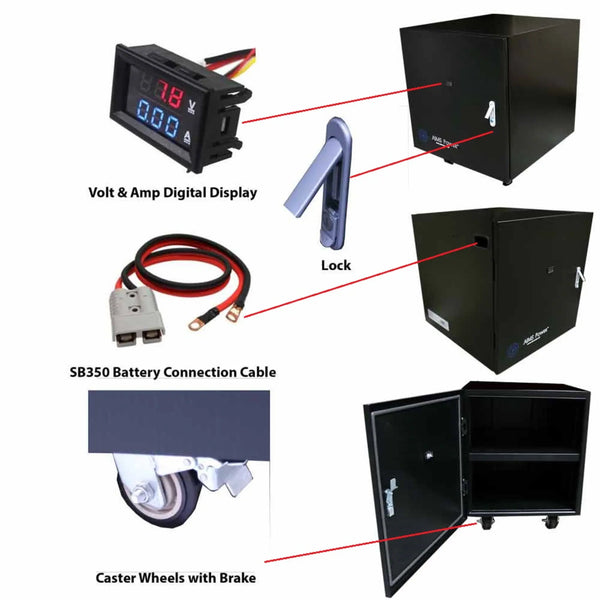 AIMS Power Battery Cabinet – Industrial Grade – Fits up to 4 Batteries